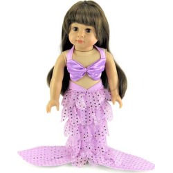 American Fashion World Doll Clothing - Lavender Mermaid Outfit for 18'' Doll