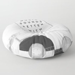 Floor Pillow | Music Sounds Better With You by Galaxy Eyes - ROUND - 30" x 30" - Society6