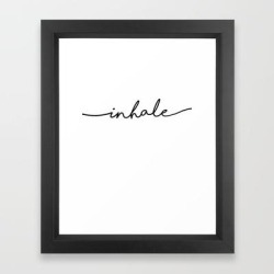 Framed Art Print | Inhale, 1 Of 2 Prints, Breathe Print by The Miuus Studio - Vector Black - X-Small-10x12 - Society6