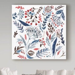 Winston Porter Anjelien Botanical Pattern 4' Watercolor Painting Print on Wrapped Canvas & Fabric in Blue/White | Wayfair ALI21097-C1818GG found on Bargain Bro from Wayfair for USD $48.63