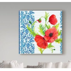 Winston Porter Anjelien Summertime Poppies I' Graphic Art Print on Wrapped Canvas & Fabric in Red, Size 18.0 H x 18.0 W x 2.0 D in | Wayfair found on Bargain Bro from Wayfair for USD $48.63