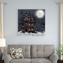 The Holiday Aisle® Spooky Night I by Grace Popp - Wrapped Canvas Print Canvas & Fabric in White, Size 36.0 H x 36.0 W x 1.25 D in | Wayfair found on Bargain Bro from Wayfair for USD $60.03
