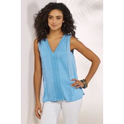 Women Ingénue Tank Top by Soft Surroundings, in Soft Blue size 1X (18-20)