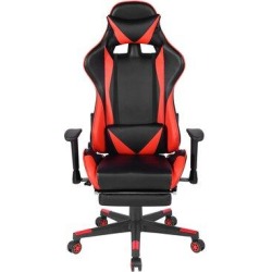 Inbox Zero Red PU Gaming Chair w/ Swivel & Lumbar Support Faux Leather in Red/Black, Size 48.0 H x 26.0 W x 26.0 D in | Wayfair found on Bargain Bro Philippines from Wayfair for $389.99