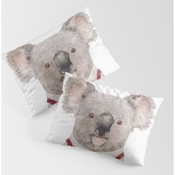 Koala King Size Pillow Sham by Animal Crew - STANDARD SET OF 2 - Cotton