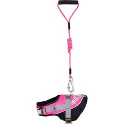 Dog Helios Pink Bark-Mudder Easy Tension 3M Reflective Endurance 2-in-1 Adjustable Dog Leash and Harness, Large