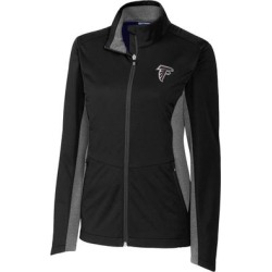 Women's Cutter & Buck Black Atlanta Falcons Navigate Softshell Full-Zip Jacket found on Bargain Bro from nflshop.com for USD $102.59