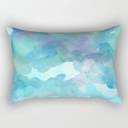 Breathing Under Water Rectangular Pillow by Florapamo - Small (17" x 12")
