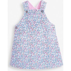 JoJo Maman Bebe Girls' Casual Dresses Summer - Pink & Blue Floral Summer Ditsy Sleeveless Jumper - Infant