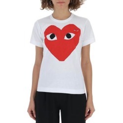Comme Des Garçons Play Double Heart Logo T-shirt - White - COMME DES GARÇONS PLAY Tops