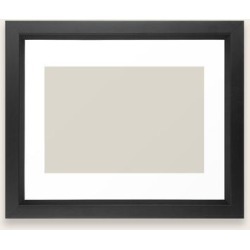 Off White Single Solid Color Coordinates With Balboa Mist Oc-27 - Trending Color Framed Art Print by Simply Solids - Solid Colors For Those T - Vector Black - X-Small-10x12