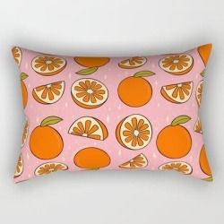 Orange Print Rectangular Pillow by Doodle By Meg - Small (17" x 12")
