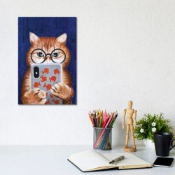 East Urban Home Instagram Cat - Wrapped Canvas Graphic Art Canvas & Fabric, Size 12.0 H x 8.0 W x 0.75 D in | Wayfair