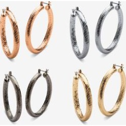 Women's Mutil Colored Plated Hoop Earring 4 Pair Set by PalmBeach Jewelry in Multi found on Bargain Bro from Ellos for USD $37.99