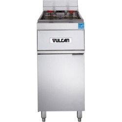 Vulcan 1ER50A-2 50 lb. Electric Floor Fryer with Analog Controls - 480V, 3 Phase, 17 kW