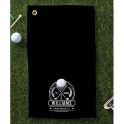 Personalized Planet Golf Equipment - Black & White Crest Personalized Golf Towel found on Bargain Bro from zulily.com for USD $12.91