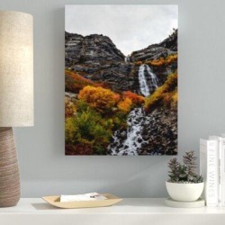 Ebern Designs 'Waterfall (149)' Photographic Print on Canvas Metal in Gray/White, Size 40.0 H x 30.0 W x 2.0 D in | Wayfair found on Bargain Bro from Wayfair for USD $240.15
