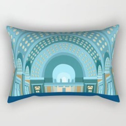 Union Station Washington D.c. Print Rectangular Pillow by Richealartwork - Small (17" x 12")