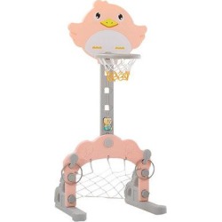 Blue Maru 3 In 1 Adjustable Basketball Hoop Stand w/ Basketball/Ring Toss/Soccer in Gray/Pink, Size 63.7 H x 49.6 W x 18.1 D in | Wayfair found on Bargain Bro Philippines from Wayfair for $57.90