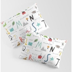 Abc King Size Pillow Sham by Imagenaction - STANDARD SET OF 2 - Cotton