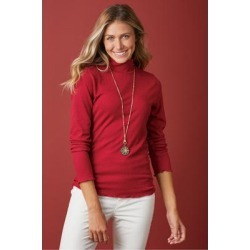 Women's Margherita Turtleneck Top by Soft Surroundings, in Red Dahlia size XS (2-4)
