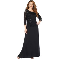 Plus Size Women's Lace Popover Dress by Roaman's in Black (Size 16 W) found on Bargain Bro from fullbeauty for USD $174.79