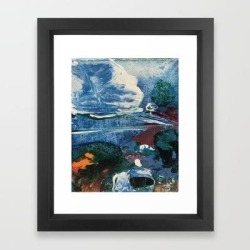 Mini World Environmental Blues 2 Framed Art Print by Anoellejay - Vector Black - X-Small-10x12
