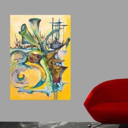 Ebern Designs Yosi XVII Glossy Poster Paper in Blue/Green/Yellow, Size 24.0 H x 17.0 W in | Wayfair 25F9EEDE8E464E51B4F8F9AA4C678520 found on Bargain Bro from Wayfair for USD $41.79