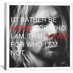 Winston Porter Icons, Heroes & Legends Kurt Cobain Quote Photographic Print on Canvas & Fabric in Black/White | Wayfair 4110-1PC6-18x18 found on Bargain Bro from Wayfair for USD $53.19