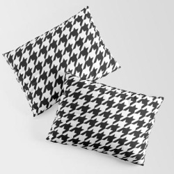 Houndstooth King Size Pillow Sham by Color Obsession - STANDARD SET OF 2 - Cotton