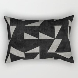 Rectangular Pillow | Mid-century Modern Pattern No.12 - Black And Gray Concrete by Zoltan Ratko - Small (17" x 12") - Society6
