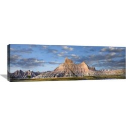 East Urban Home Landscape Showing Erosional Features in Sandstone, Badlands National Park in White, Size 12.0 H x 36.0 W x 1.5 D in | Wayfair