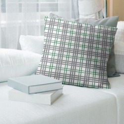 East Urban Home Square Pillow Cover & Insert Leather/Suede in Gray/Green/White, Size 26.0 H x 26.0 W x 5.0 D in | Wayfair found on Bargain Bro from Wayfair for USD $90.63