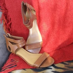 Nine West Shoes | Nine West Light Brown Sandal Wzipper Detail. | Color: Brown/Tan | Size: 9.5 found on Bargain Bro Philippines from poshmark, inc. for $39.00