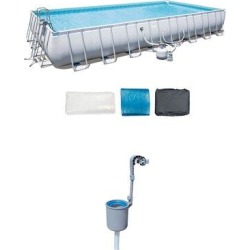 Bestway 31.3ft x 16ft x 52in Above Ground Pool Set w/ Pump & Surface Skimmer Steel in Gray, Size 52.0 H x 192.0 W in | Wayfair found on Bargain Bro from Wayfair for USD $1,514.63