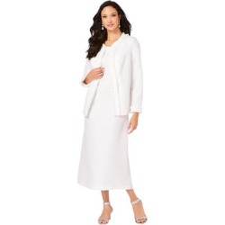 Plus Size Women's Pleated Jacket Dress by Roaman's in White (Size 22 W) found on Bargain Bro from fullbeauty for USD $106.39