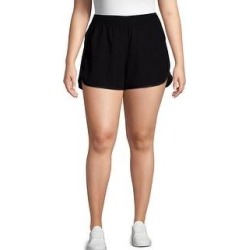 petite Just My Size Active Woven Run Shorts (Black/White Binding - 4X), Women's(polyester)