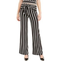 BCX Juniors' Striped Tie-Front Pants Pat I Size Small