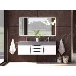 Amazon 60" Wall Mounted Bathroom Vanity Set w/ Gray Top