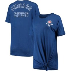 Women's New Era Royal Chicago Cubs Slub Jersey Scoop Neck Side Tie T-Shirt found on Bargain Bro Philippines from Fanatics for $25.49