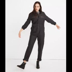 Madewell Pants & Jumpsuits | Madewell Zip Pocket Coverall Jumpsuit Nwt L | Color: Blue/Gray | Size: L found on Bargain Bro from poshmark, inc. for USD $142.88