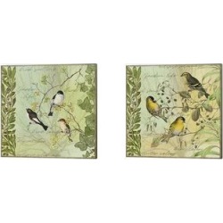 Cora Niele 'Tree Birds Siskins' Canvas Art (Set of 2) found on Bargain Bro from Overstock for USD $62.08
