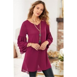 Women's Le Manoir Tunic Top & Cami by Soft Surroundings, in Burgundy size XS (2-4)