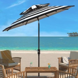 SAFAVIEH Outdoor Living Iris Fashion Line 9Ft Double Top Umbrella, Base Not Included found on Bargain Bro from Overstock for USD $101.22