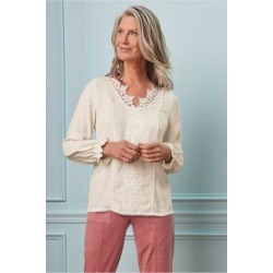 Women's Jessamine Shirt by Soft Surroundings, in Ecru size XS (2-4)