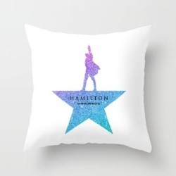 Fantasy Glitter Hamilton Musical Couch Throw Pillow by Rosdiana - Cover (16" x 16") with pillow insert - Indoor Pillow