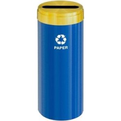 Glaro, Inc. Trash Can Stainless Steel in Blue/Yellow, Size 30.0 H x 12.0 W x 12.0 D in | Wayfair P1242BL-BE-P2 found on Bargain Bro from Wayfair for USD $195.62