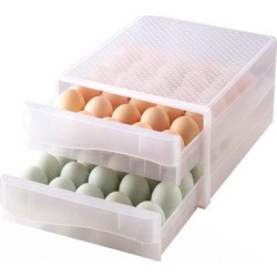 Prep & Savour Egg Holder For Refrigerator, 60 Grid Eggs Storage Container For Refrigerator, Perfect Household Egg Organizer For A Hobby Farm in White
