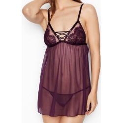 Victoria's Secret Intimates & Sleepwear | Nwot Vs *Black* Lace Up Baby Doll | Color: Black | Size: L found on Bargain Bro Philippines from poshmark, inc. for $25.00