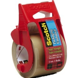 Scotch 347 Packaging Tape with Dispenser 2" x 800", Tan